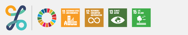 CSO SDGs banner with SDG indicator icons 11, 12, 13 & 15