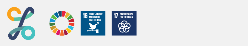 CSO SDGs banner with SDG indicator icons 16 & 17