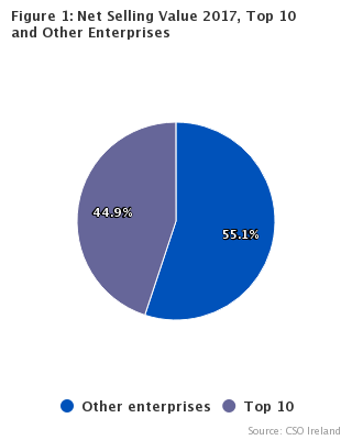 Figure 1: Net Selling Value 2017, Top 10 and Other Enterprises